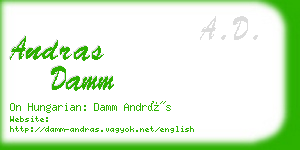 andras damm business card